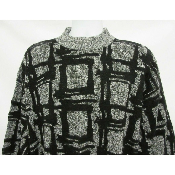 El Mar California Vintage Knit Nordic Sweater Black 70's 80's Ski Sweatshirt - Picture 2 of 6